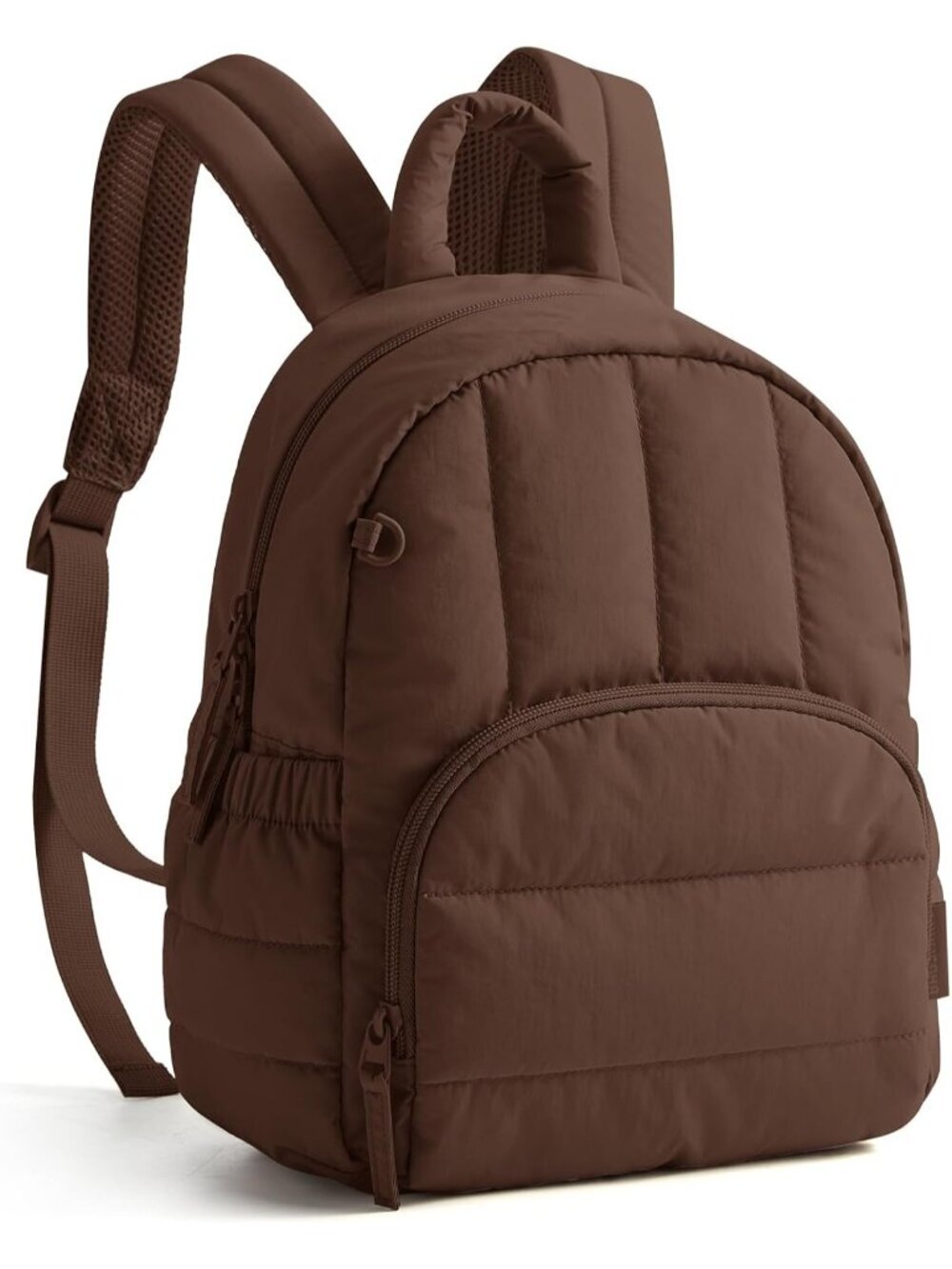 Women's Coffee Lightweight Quilted Casual Travel Mini Backpack Bookbag